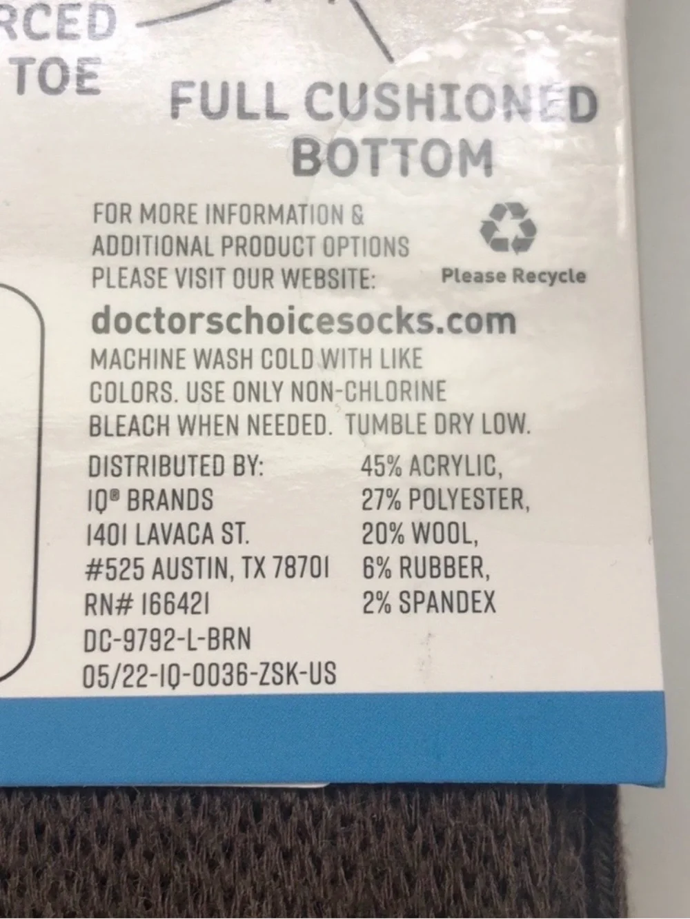 New Doctor's Choice Socks Men’s 2-Pack Brown Diabetic Wool Crew Casual Socks